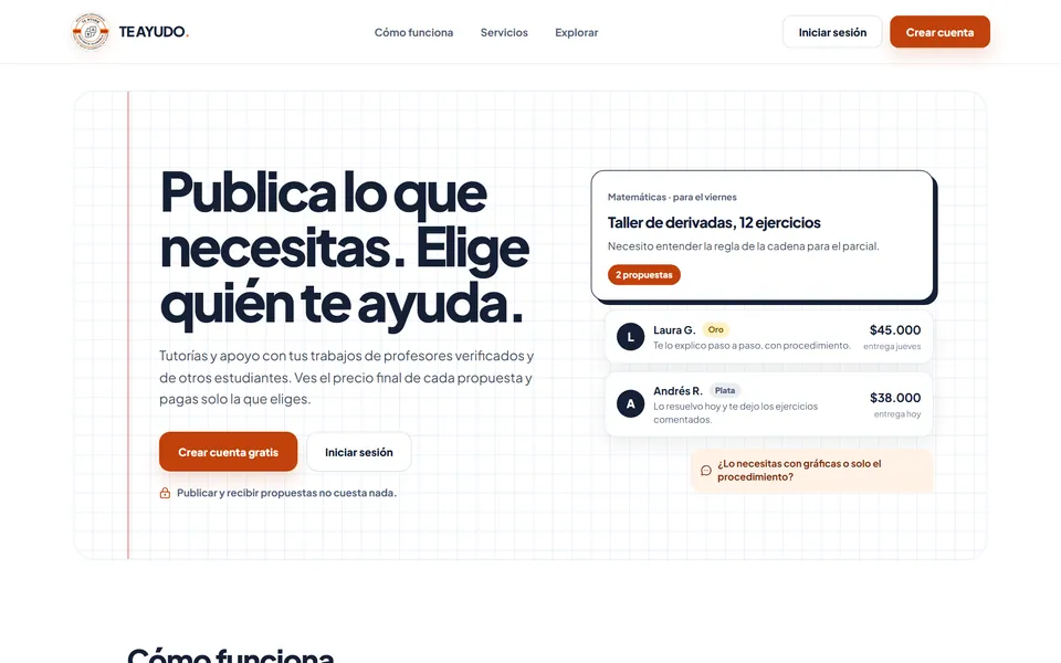 Captura del proyecto Te ayudo